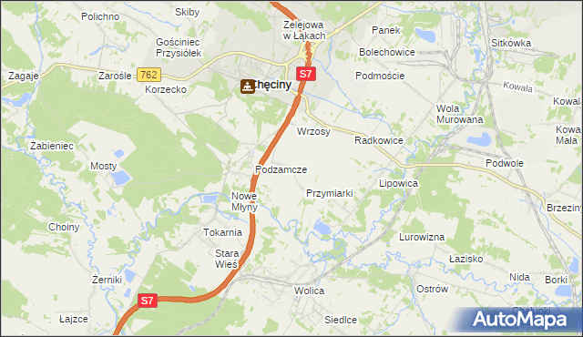 mapa Starochęciny, Starochęciny na mapie Targeo