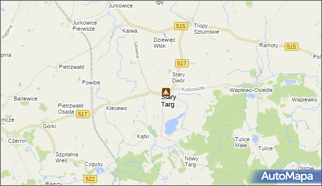 mapa Stary Targ, Stary Targ na mapie Targeo
