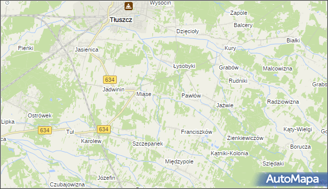 mapa Stasinów gmina Tłuszcz, Stasinów gmina Tłuszcz na mapie Targeo