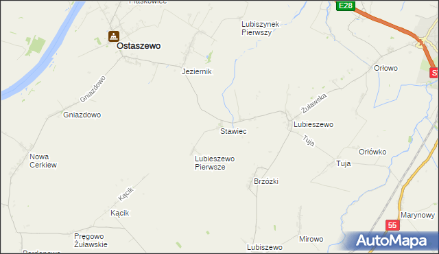 mapa Stawiec gmina Nowy Dwór Gdański, Stawiec gmina Nowy Dwór Gdański na mapie Targeo