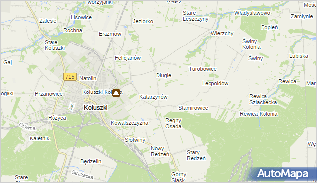 mapa Stefanów gmina Koluszki, Stefanów gmina Koluszki na mapie Targeo
