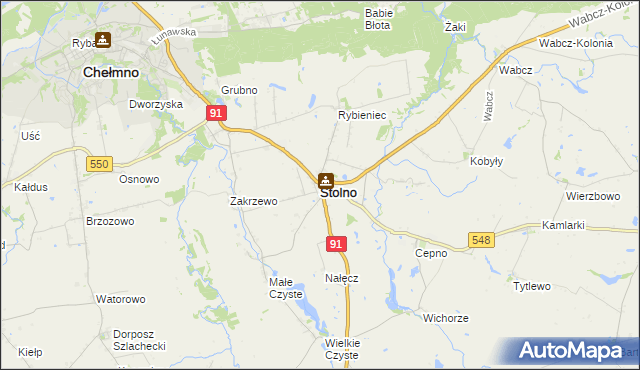 mapa Stolno powiat chełmiński, Stolno powiat chełmiński na mapie Targeo