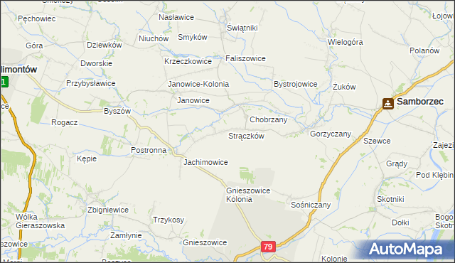 mapa Strączków, Strączków na mapie Targeo