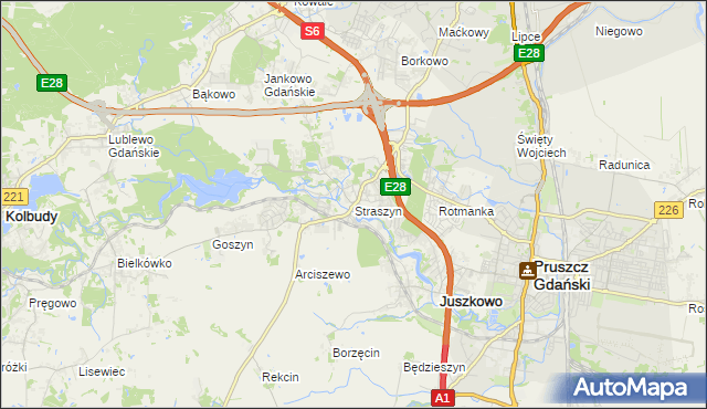 mapa Straszyn, Straszyn na mapie Targeo