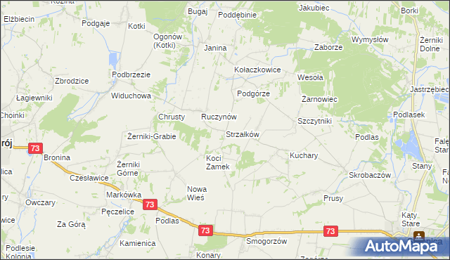 mapa Strzałków gmina Stopnica, Strzałków gmina Stopnica na mapie Targeo
