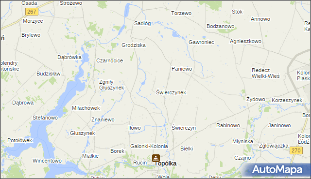 mapa Świerczynek gmina Topólka, Świerczynek gmina Topólka na mapie Targeo