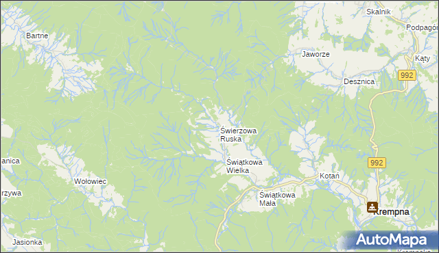 mapa Świerzowa Ruska, Świerzowa Ruska na mapie Targeo