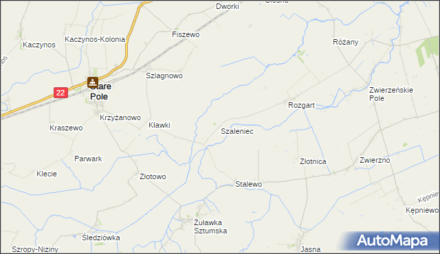 mapa Szaleniec, Szaleniec na mapie Targeo