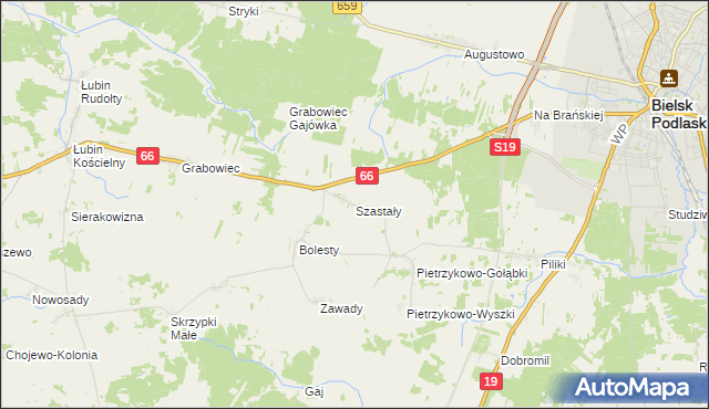 mapa Szastały, Szastały na mapie Targeo