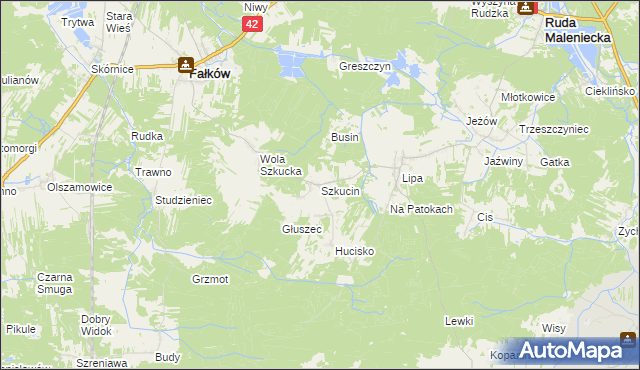 mapa Szkucin, Szkucin na mapie Targeo