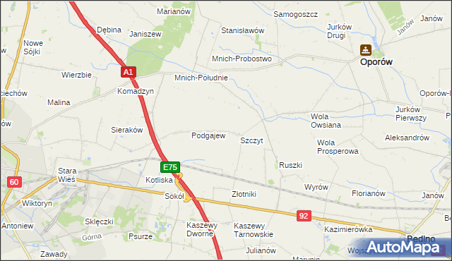 mapa Szymanówka gmina Oporów, Szymanówka gmina Oporów na mapie Targeo