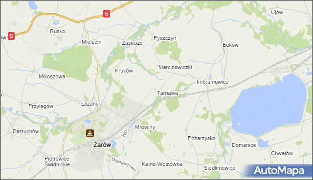 mapa Tarnawa gmina Żarów, Tarnawa gmina Żarów na mapie Targeo