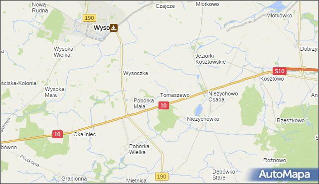 mapa Tomaszewo gmina Białośliwie, Tomaszewo gmina Białośliwie na mapie Targeo