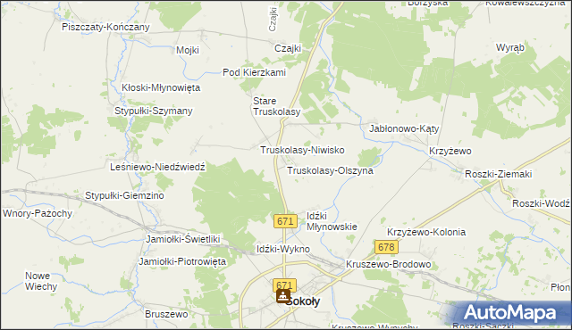 mapa Truskolasy-Olszyna, Truskolasy-Olszyna na mapie Targeo