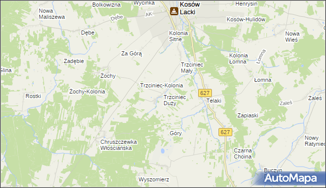 mapa Trzciniec Duży, Trzciniec Duży na mapie Targeo