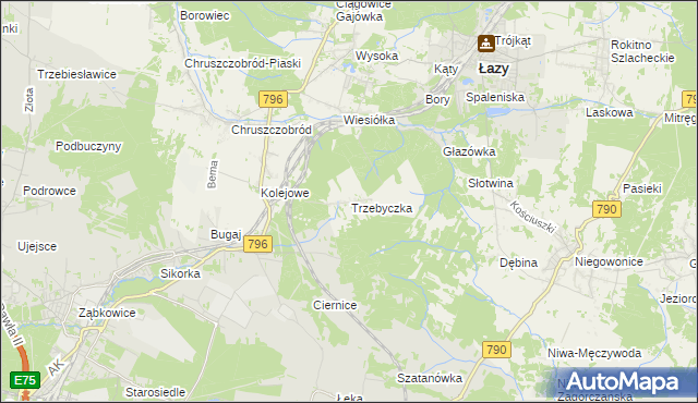 mapa Trzebyczka, Trzebyczka na mapie Targeo