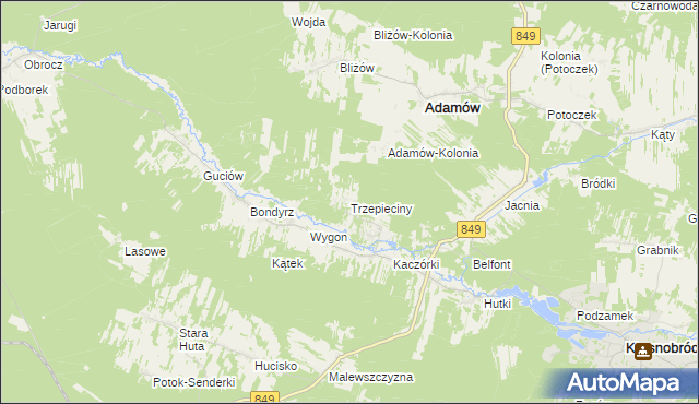 mapa Trzepieciny, Trzepieciny na mapie Targeo