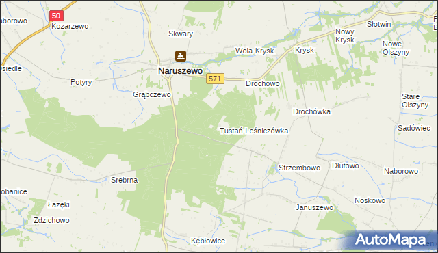 mapa Tustań-Leśniczówka, Tustań-Leśniczówka na mapie Targeo