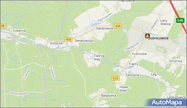 mapa Tworóg Mały, Tworóg Mały na mapie Targeo