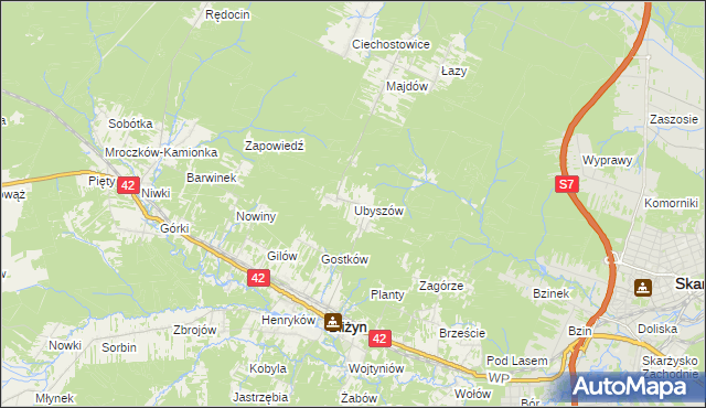 mapa Ubyszów, Ubyszów na mapie Targeo