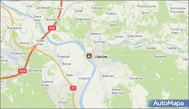 mapa Ulanów powiat niżański, Ulanów powiat niżański na mapie Targeo