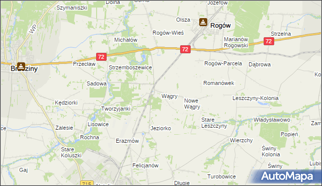 mapa Wągry, Wągry na mapie Targeo