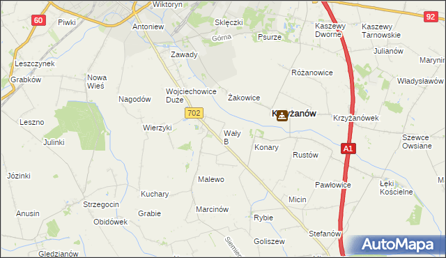 mapa Wały B, Wały B na mapie Targeo