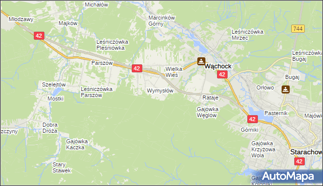 mapa Węglów, Węglów na mapie Targeo