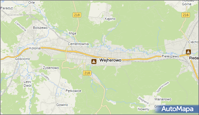 mapa Wejherowo, Wejherowo na mapie Targeo