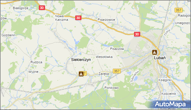 mapa Wesołówka gmina Siekierczyn, Wesołówka gmina Siekierczyn na mapie Targeo