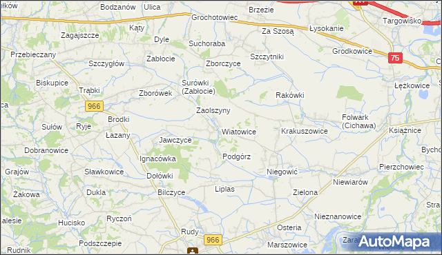 mapa Wiatowice, Wiatowice na mapie Targeo