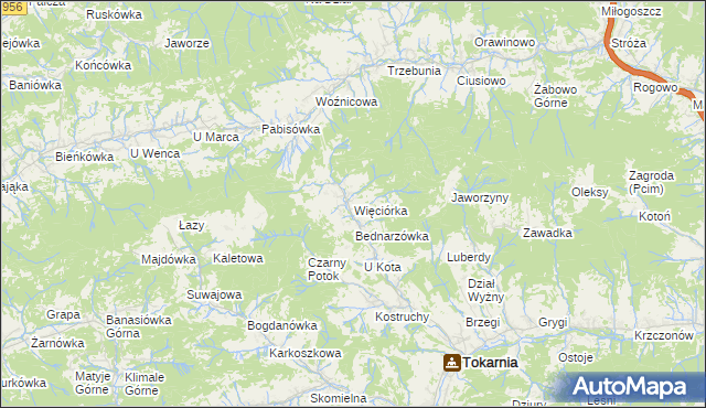 mapa Więciórka, Więciórka na mapie Targeo