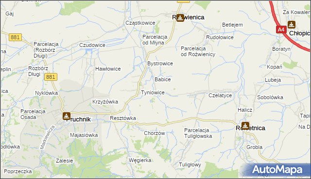 mapa Więckowice gmina Roźwienica, Więckowice gmina Roźwienica na mapie Targeo