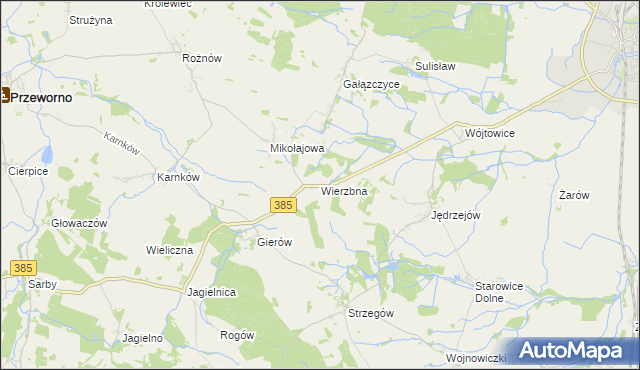 mapa Wierzbna gmina Grodków, Wierzbna gmina Grodków na mapie Targeo