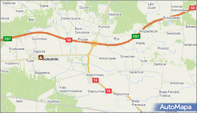 mapa Wiktorówek, Wiktorówek na mapie Targeo