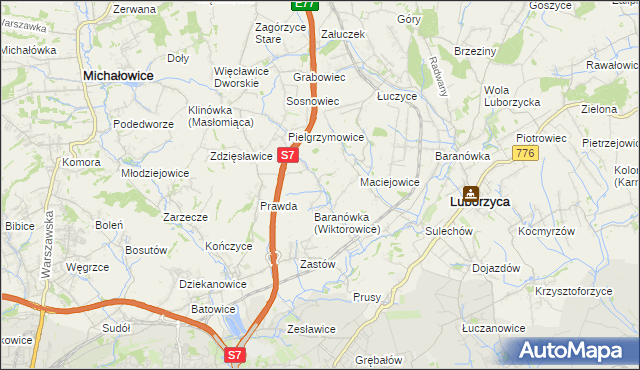 mapa Wiktorowice, Wiktorowice na mapie Targeo