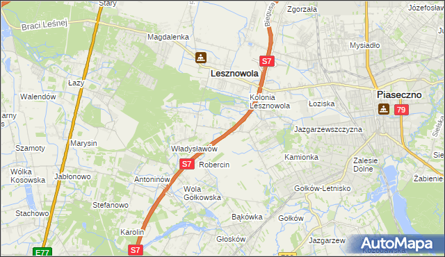 mapa Wilcza Góra gmina Lesznowola, Wilcza Góra gmina Lesznowola na mapie Targeo