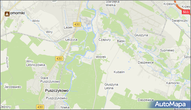 mapa Wiórek, Wiórek na mapie Targeo