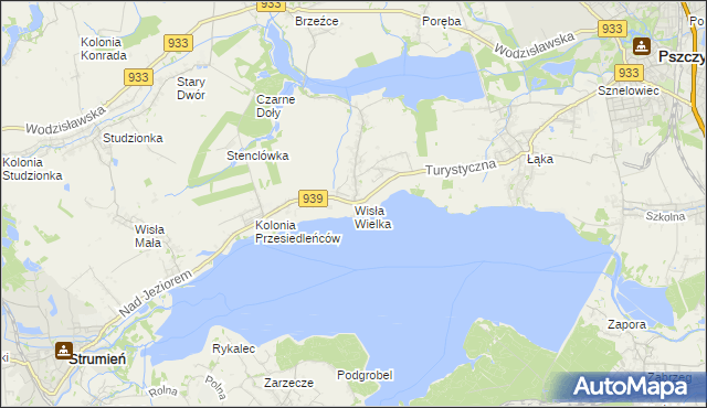 mapa Wisła Wielka, Wisła Wielka na mapie Targeo