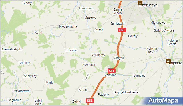 mapa Wojsławy, Wojsławy na mapie Targeo