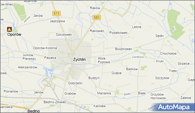 mapa Wola Popowa, Wola Popowa na mapie Targeo