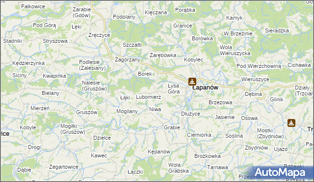 mapa Wolica gmina Łapanów, Wolica gmina Łapanów na mapie Targeo