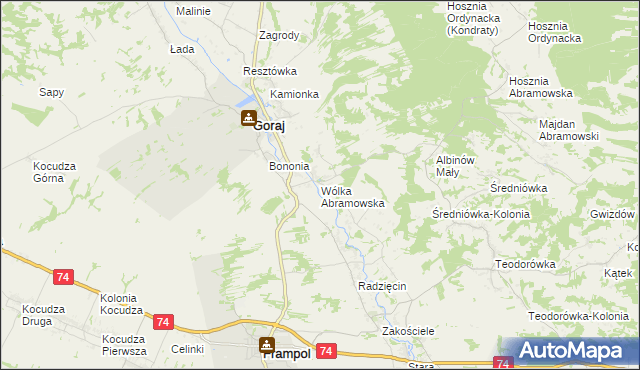 mapa Wólka Abramowska, Wólka Abramowska na mapie Targeo