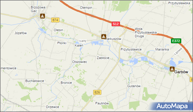 mapa Zabłocie gmina Markuszów, Zabłocie gmina Markuszów na mapie Targeo