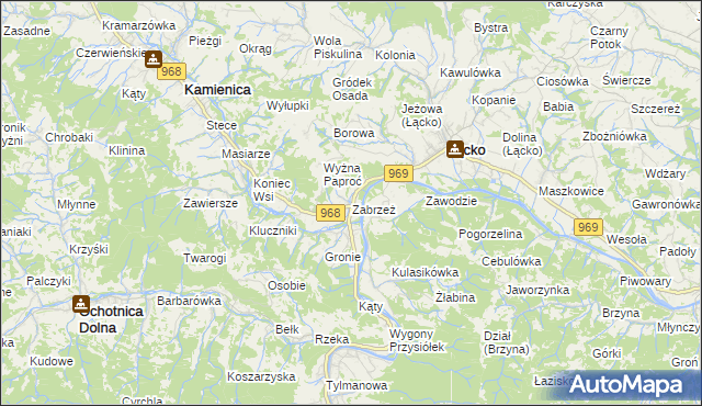 mapa Zabrzeż, Zabrzeż na mapie Targeo