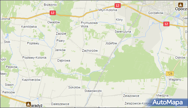 mapa Zachorzów-Kolonia, Zachorzów-Kolonia na mapie Targeo