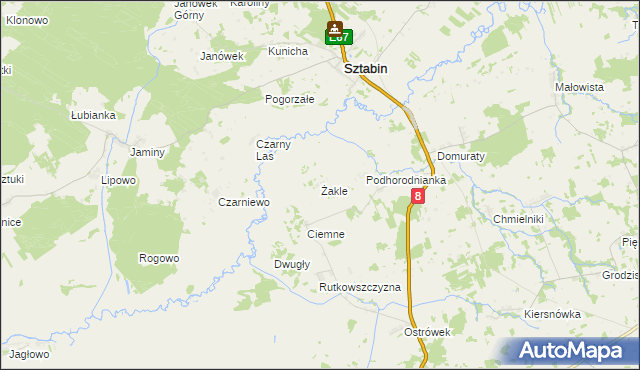 mapa Żakle, Żakle na mapie Targeo