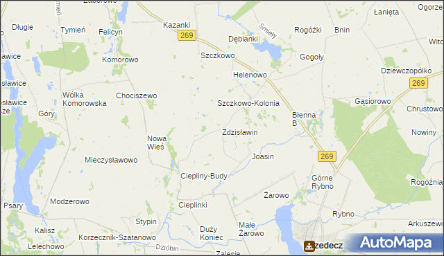 mapa Zdzisławin, Zdzisławin na mapie Targeo