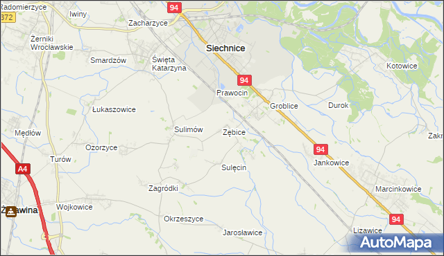 mapa Zębice, Zębice na mapie Targeo