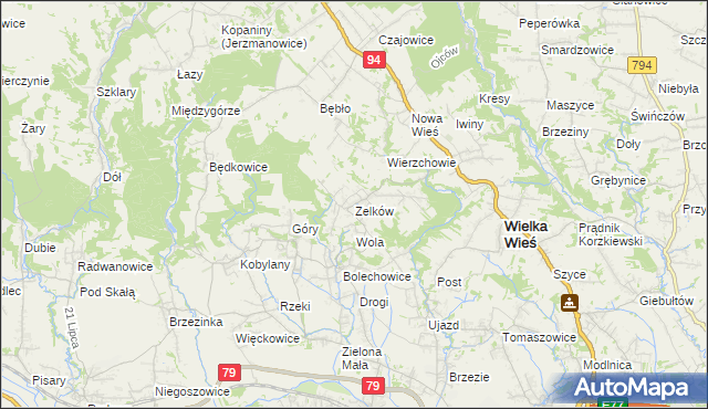 mapa Zelków, Zelków na mapie Targeo